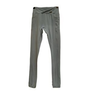 GYMSHARK Athletic Pants Womens Size XS Blue Cutouts 25” Inseam Pockets